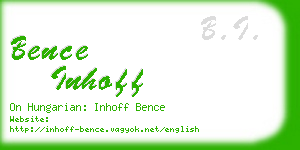 bence inhoff business card